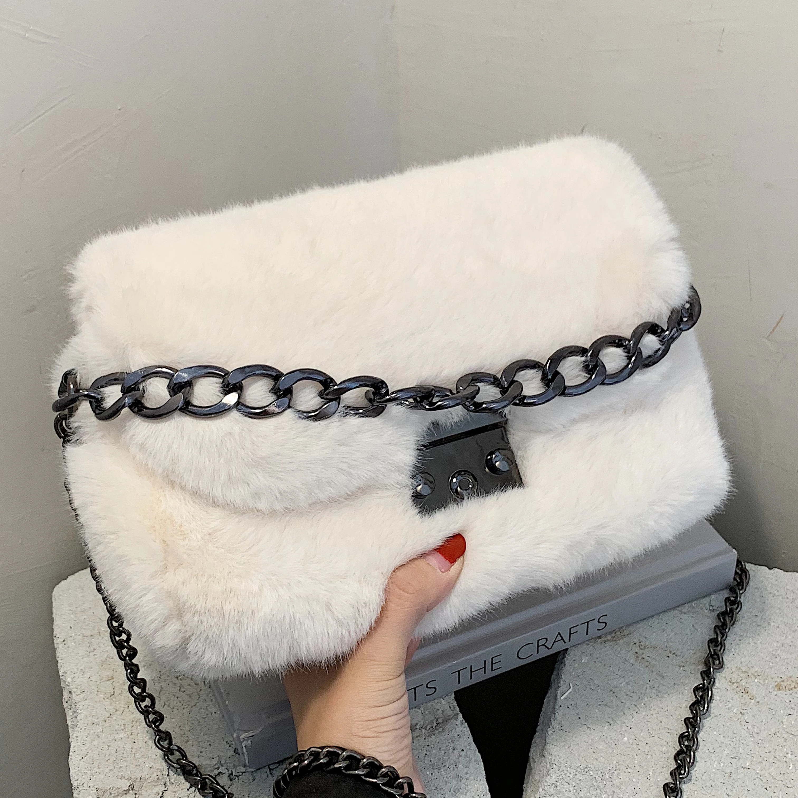 Зимняя новая сумка из искусственного кроличьего меха женские сумки через плечо с