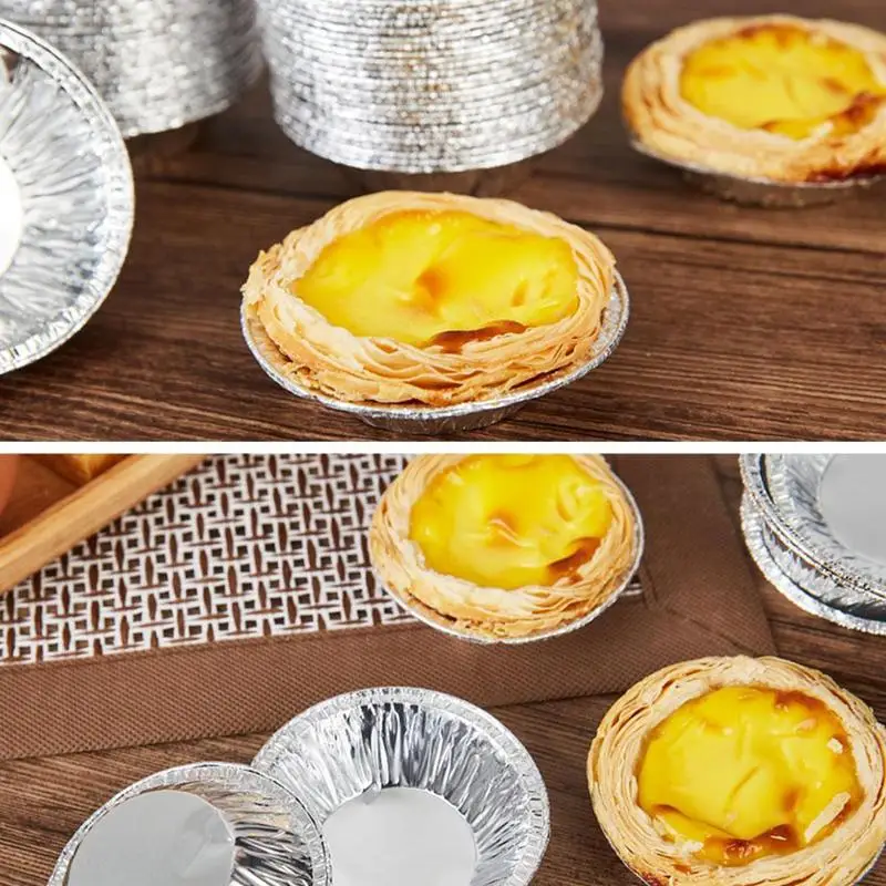 Новинка 100 шт. одноразовая алюминиевая фольга Tart Pan мини кастрюля блюдо для