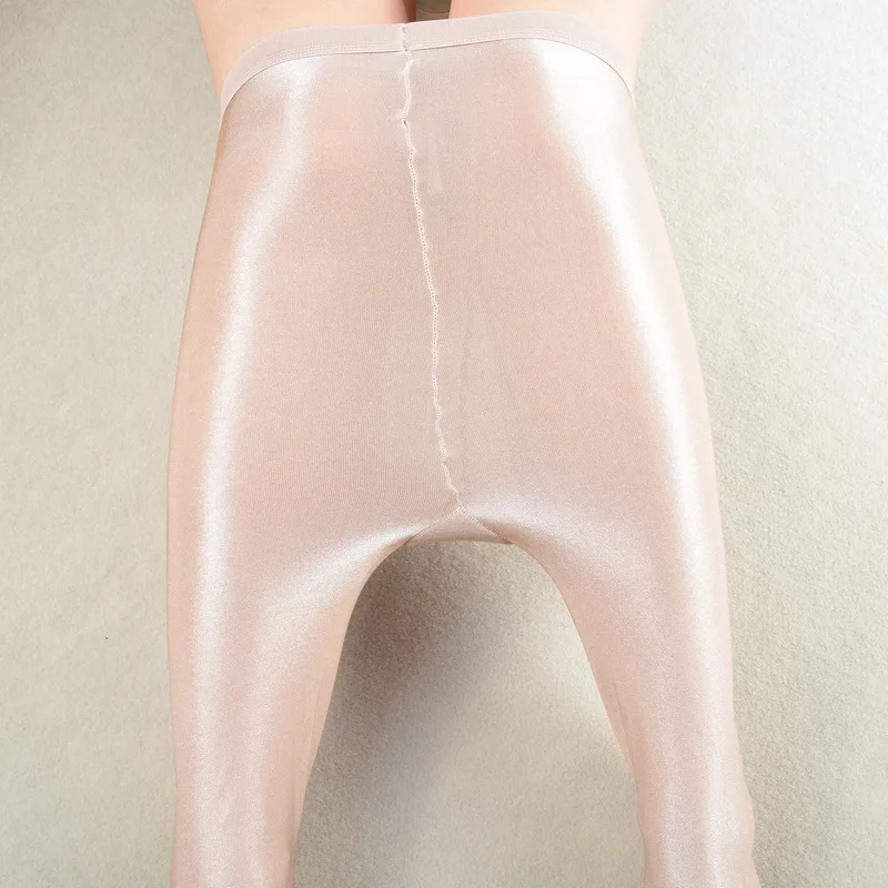 Сексуальные блестящие утягивающие чулки Wetlook просвечивающие нейлоновые женское