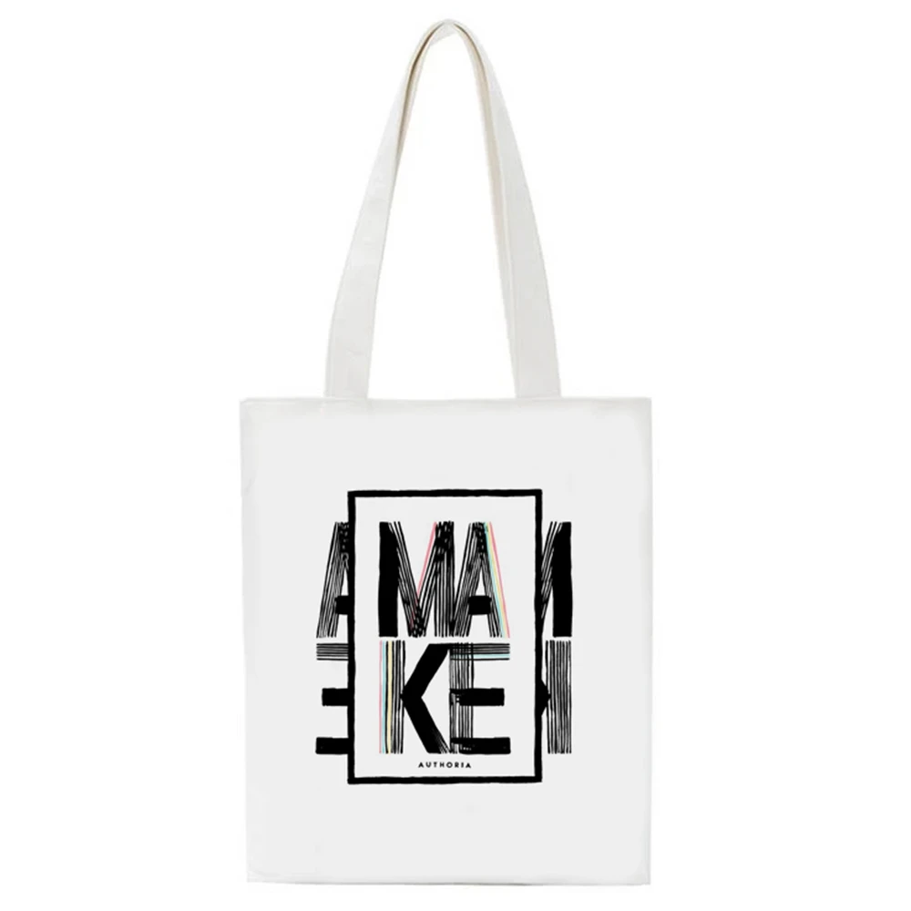 

Women Harajuku Cartoon Print Cute Funny Bags Ulzzang Canvas Vintage Casual Shoulder Bags Shopping Totes Book Bag Reusable Bag