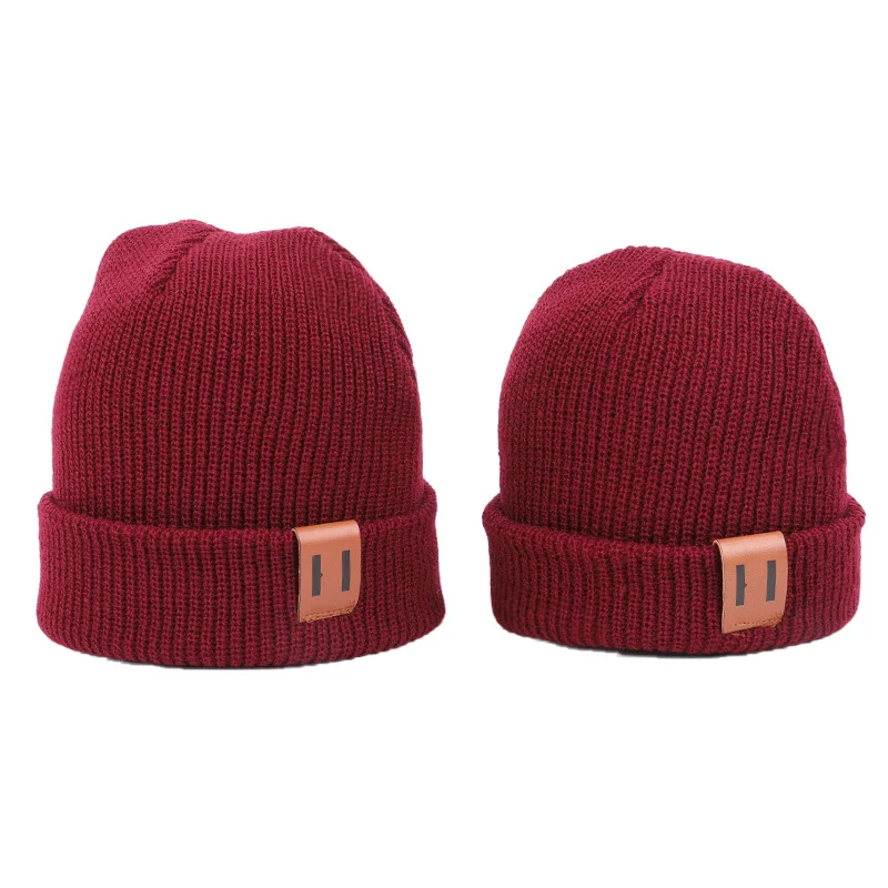 Wine red 9 цветов, S/L, детская шапка для мальчика, теплая детская зимняя шапка для детей, шапочка, вязаные детские шапки для девочек и мальчиков, детская шапка, шапка для новорожденного, 1 шт - Цвет: Wine red