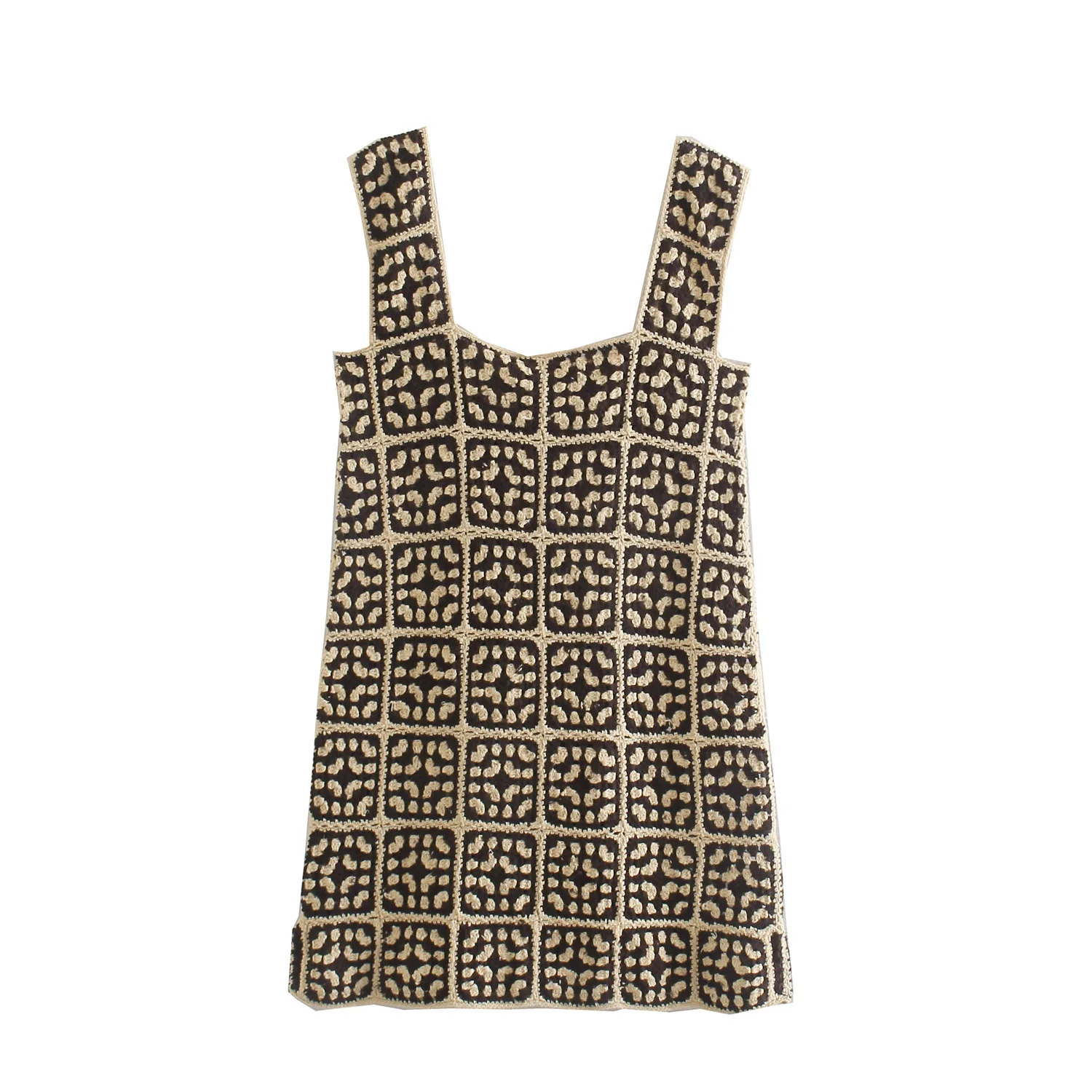 

Withered Vestidos De Fiesta De Noche Fashion Indie Folk Vintage Crochet Hook Knitted Sexy Tank Dress Summer Mini Dress Women Top