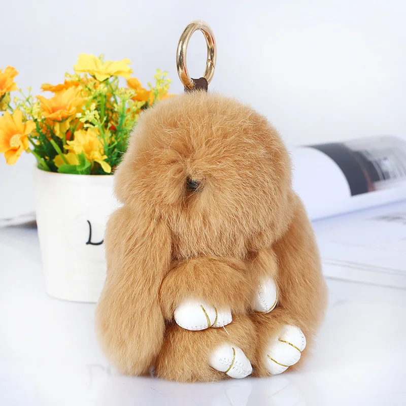 

2PC Plush Bunny Cute Keychain Pendant Bag Jewelry Plush Toys 14cm Install Dead Rabbit Bag Accessories Car Pendant Baby Ornaments