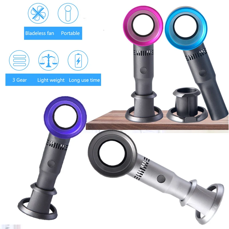 Портативный вентилятор со съемным основанием Перезаряжаемый Usb мини с тремя