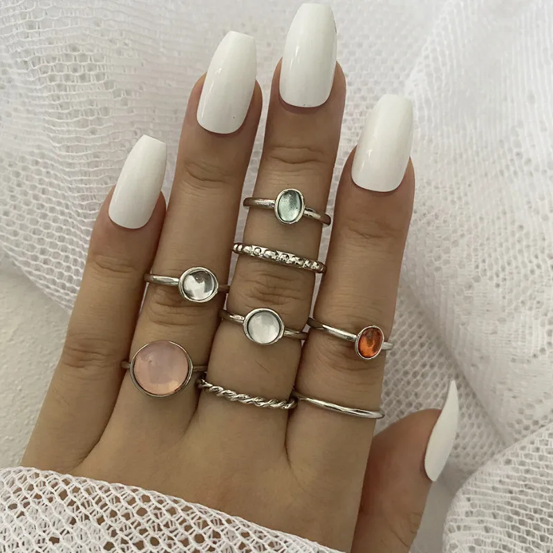 

Personality Index Finger Rings Combination Eight Piece Set Jewelry Accessories
