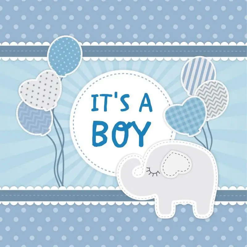

Фон для фотосъемки новорожденных мальчиков или девочек с изображением слона воздушных шаров синие розовые точки узор детский день рождения настенный Постер фото фоны