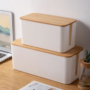 cable storage box socket organizer black white cord tidy storage box network line storage container charger cord management free global shipping