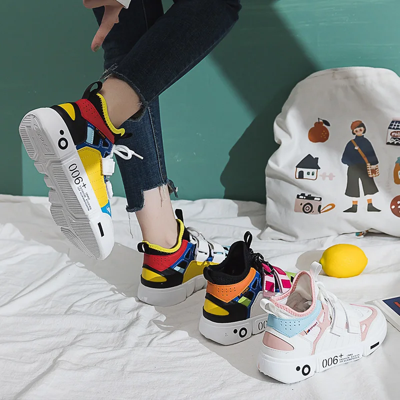 Bjakin женские оранжевые кроссовки на платформе цветные классические удобные