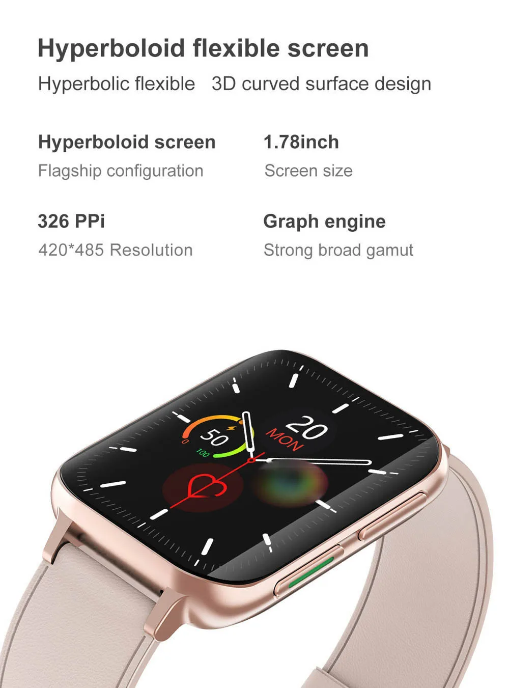 Ecg-novo smartwatch com tela full touch para