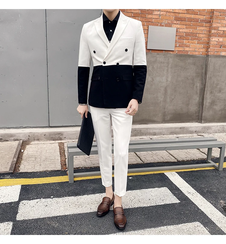 Traje Novio, мужские вечерние костюмы контрастных цветов, мужские костюмы для сцены, приталенные костюмы, брюки для выпускного, двубортный костюм, мужской костюм