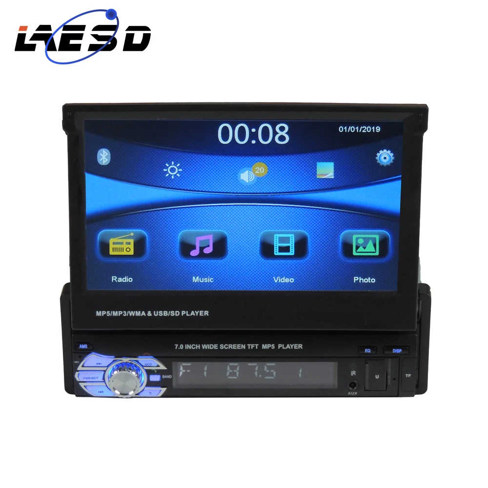 Автомагнитола LAESD 1 Din с поддержкой Bluetooth и сенсорным экраном 7