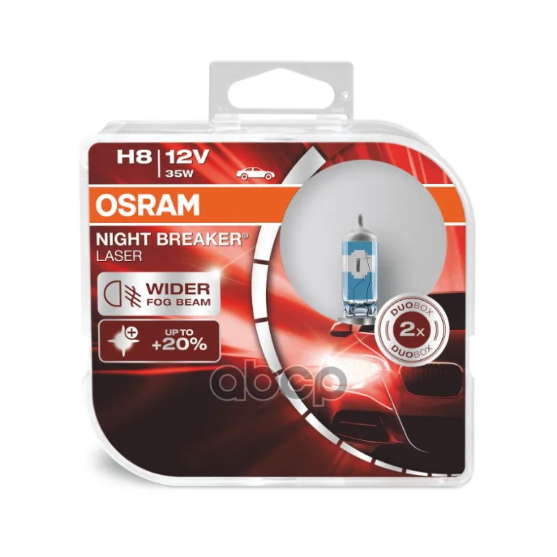 Комплект Галогенных Ламп Пластиковая Коробка 2шт 12v 35w H8 Osram Night Breaker Laser |