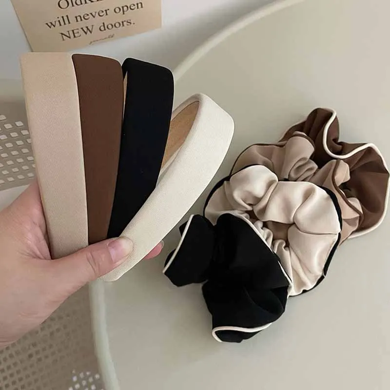 Повязка для волос французская однотонная заколка из полиэстера Корейская ретро