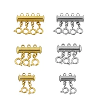 234 hole stainless steel magnetic clasps slide strong tube lock spring buckle for bracelets connectors diy jewelry supplies