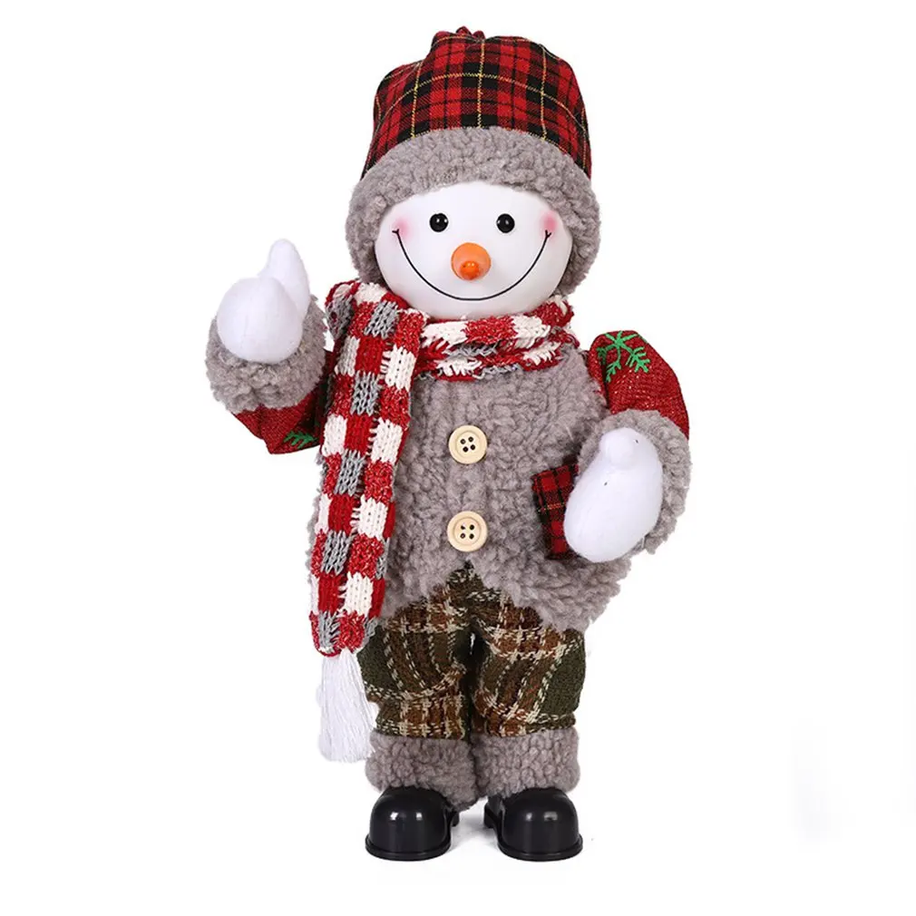 

Christmas Snowman with scarf Electric doll Electric Music Ornaments New Year gift for home Christmas Tree Shop Window Decoration