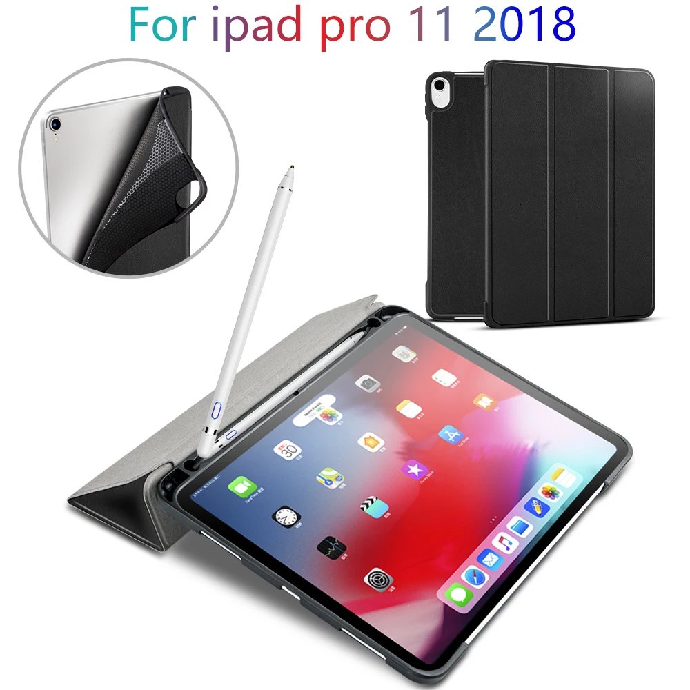Чехол для Ipad Pro 11 2018 с держателем карандашей умный мягкий чехол из ТПУ дюймов Capa Auto