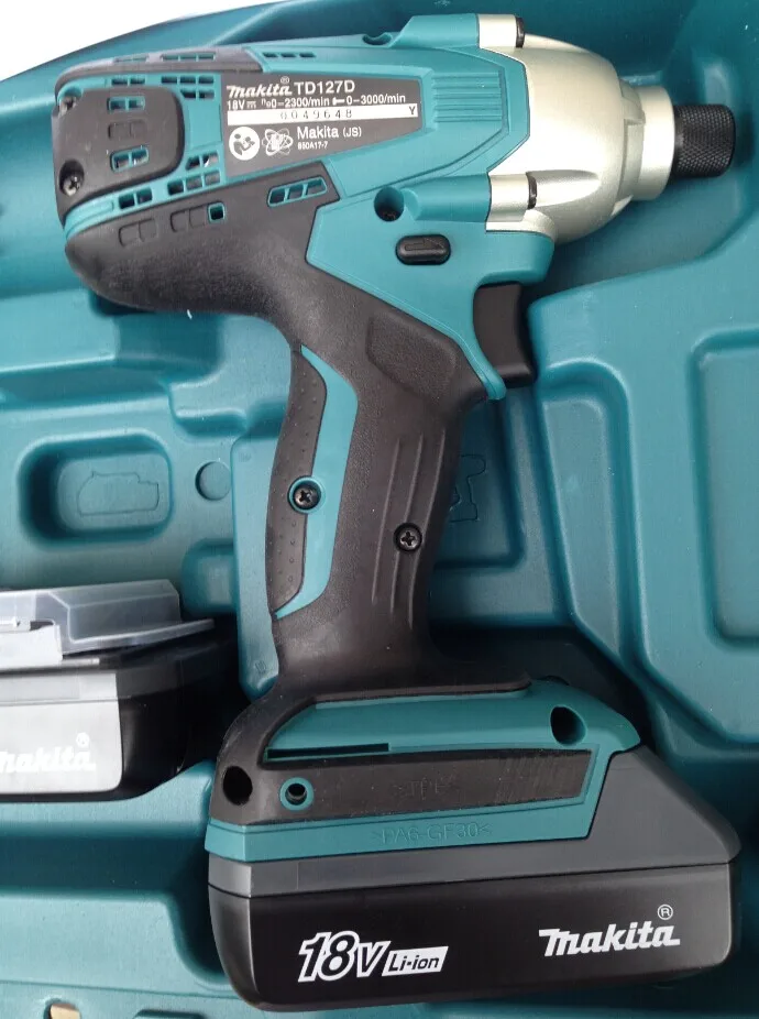Makita Заряженная ударная отвертка TD127DWE, электрическая отвертки ударная литиевая на батареях шуруповёрт