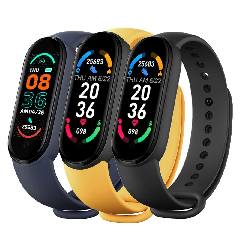 Fashion M6 Smart watch men's and women's sports bracelet waterproof heart rate and body fitness activity monitoring tracker 2021