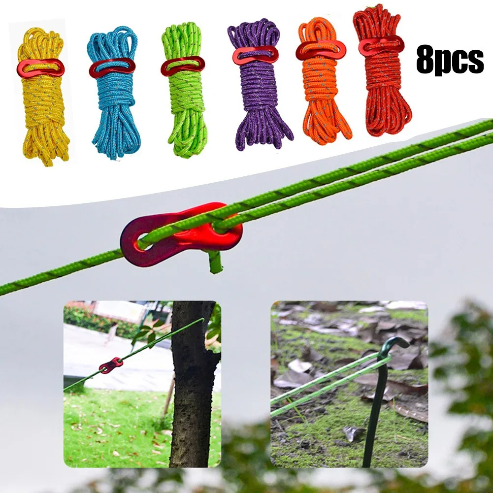 

8 шт., веревка для палатки, 4 м