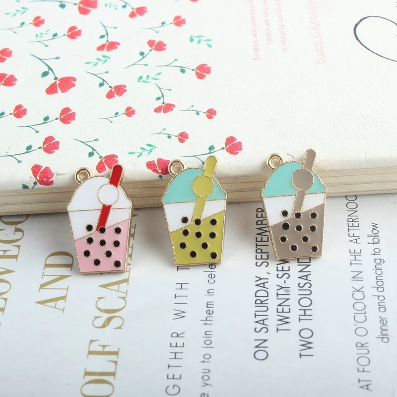 10 шт./лот Новое поступление эмалевые подвески в форме чайного пузыря для еды и