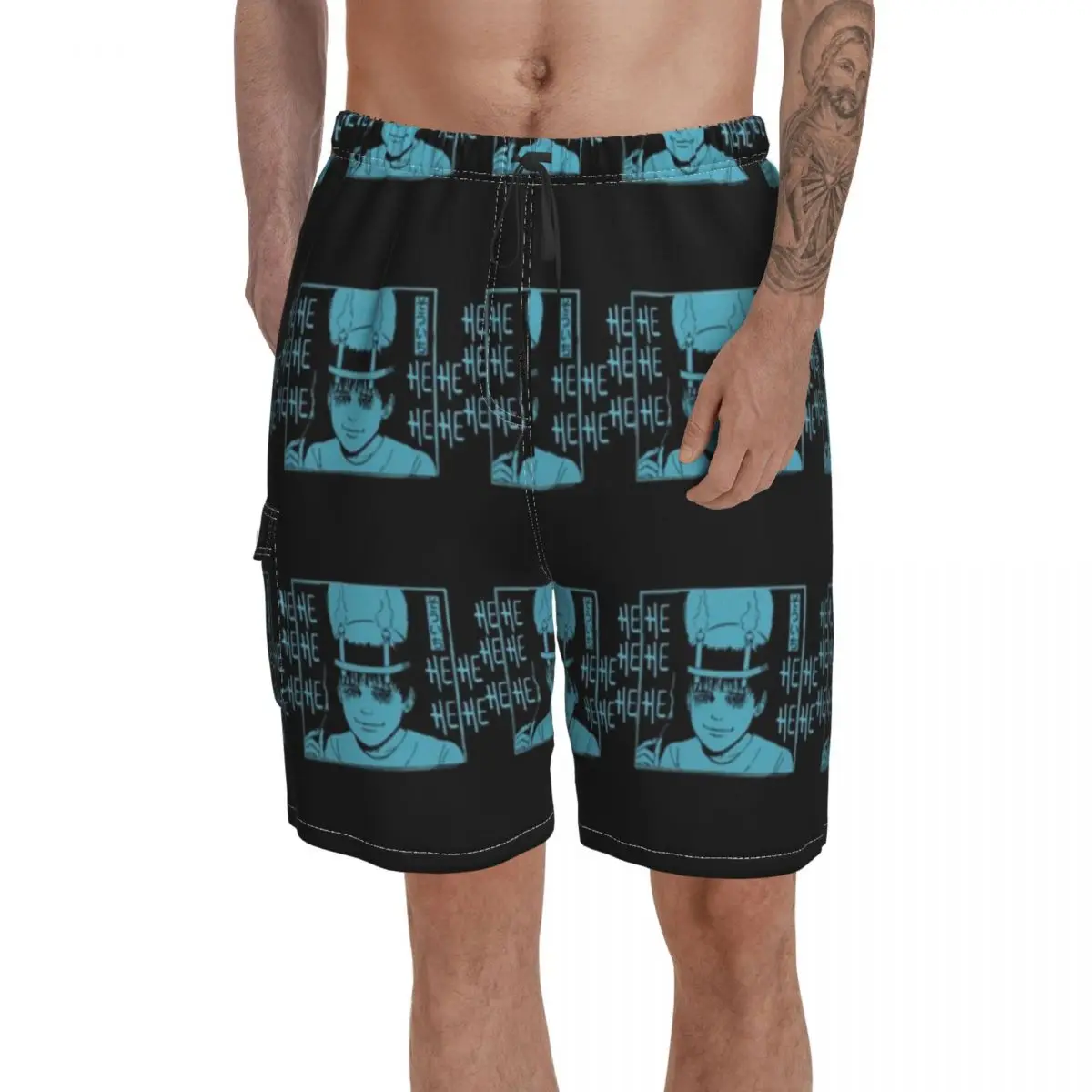 

Junji Ito Board Shorts Swimming Trunks Polyester Men Beach Funny Swim Trunks