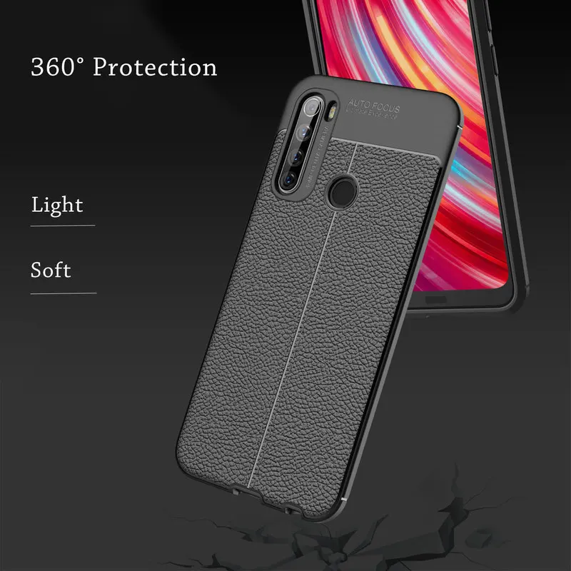 Phone Case for Xiaomi Redmi Note 8t Cover Soft Silicone TPU Skin Pattern PU Leather Shockproof Back | Мобильные телефоны и
