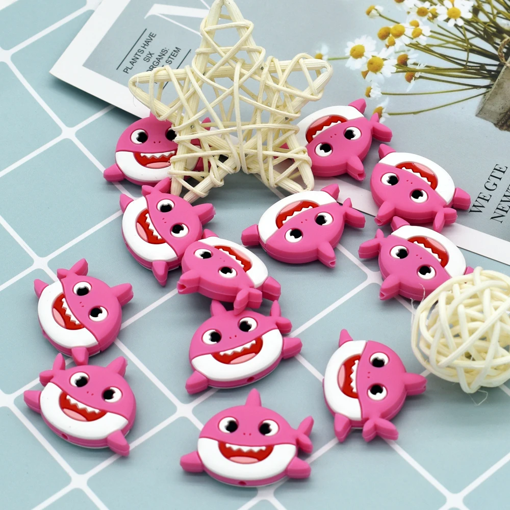 

50pcs Silicone Beads BPA Free Cartoon Shaped Teething Bead Baby Teether Toys For Kids Newborn Teether For Teeth Pacifier Pendant