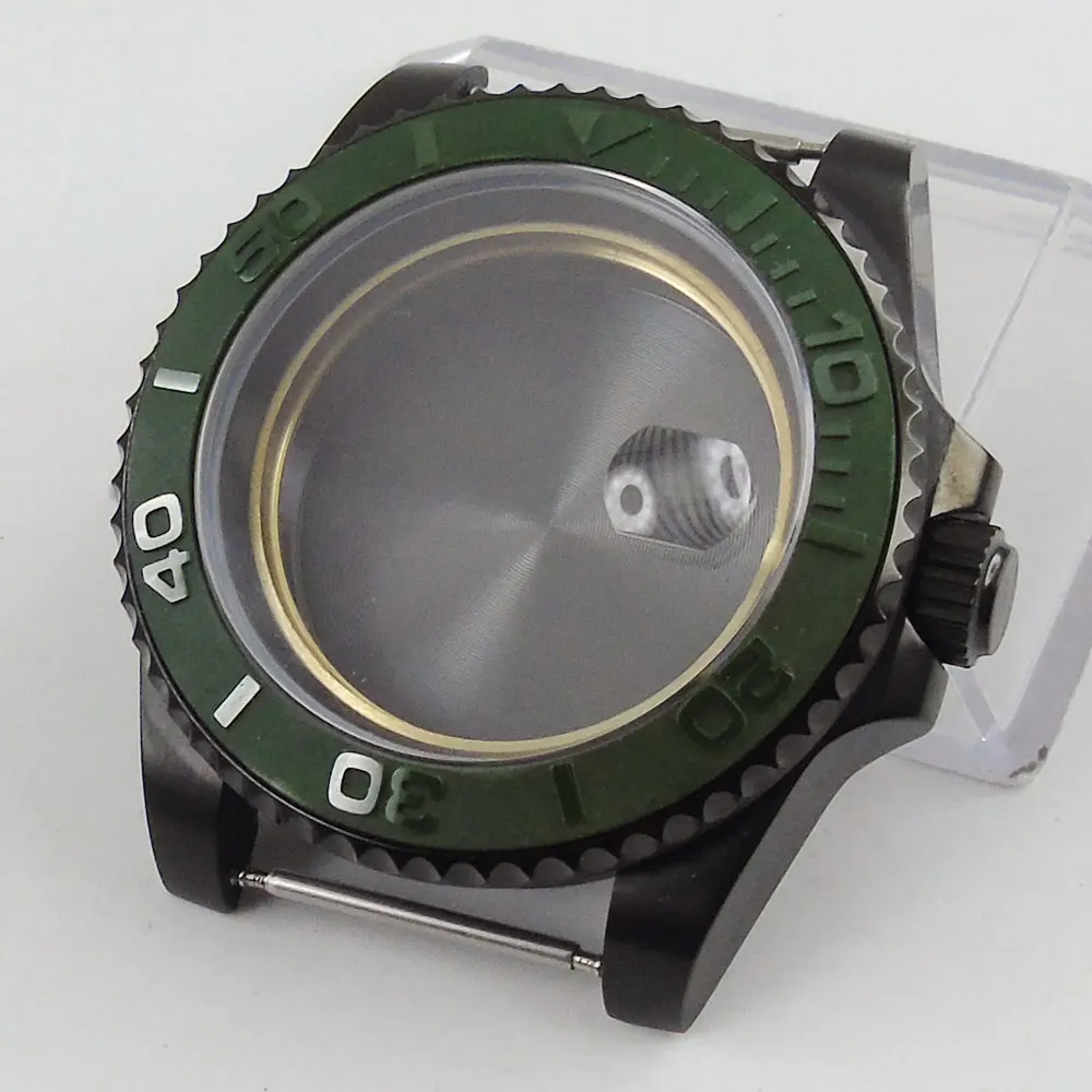 40 мм часы с pvd покрытием чехол сапфир Стекло синий Керамика ободок подходит NH35A NH36A