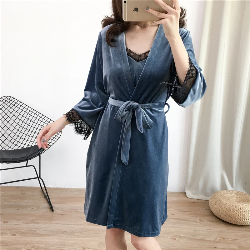 Пикантная ночная рубашка Женская осенне зимняя одежда для сна из двух предметов