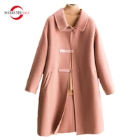 modern new saga winter women coat 100 wool autumn woolen loose coat fashion wool blend long jacket pink coat overcoat oversized