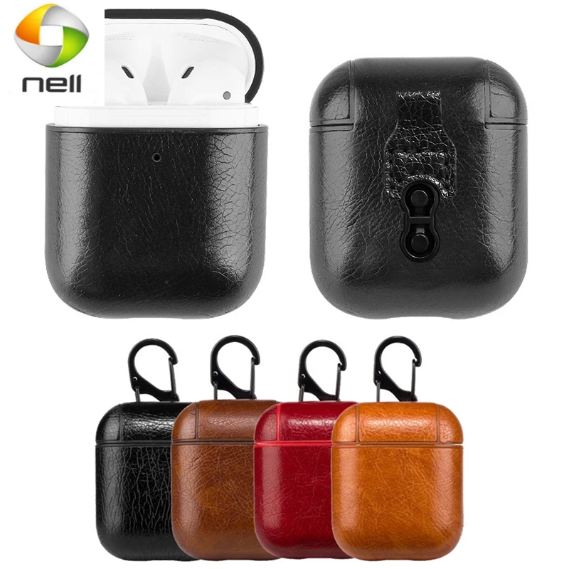 

Luxury Leather Bag For Apple AirPods 2 1 Wireless Bluetooth Earphone Case Cover AirPods 2 1 Funda Cover Charging Box Cases ca