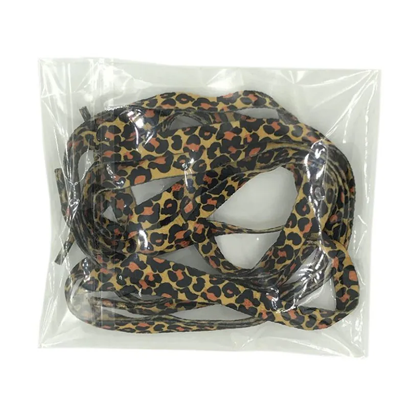 

1 Pair Newest Classic Leopard Print Shoelaces Fashion Flat Laces Applicable to all kinds of shoes Free Shipping