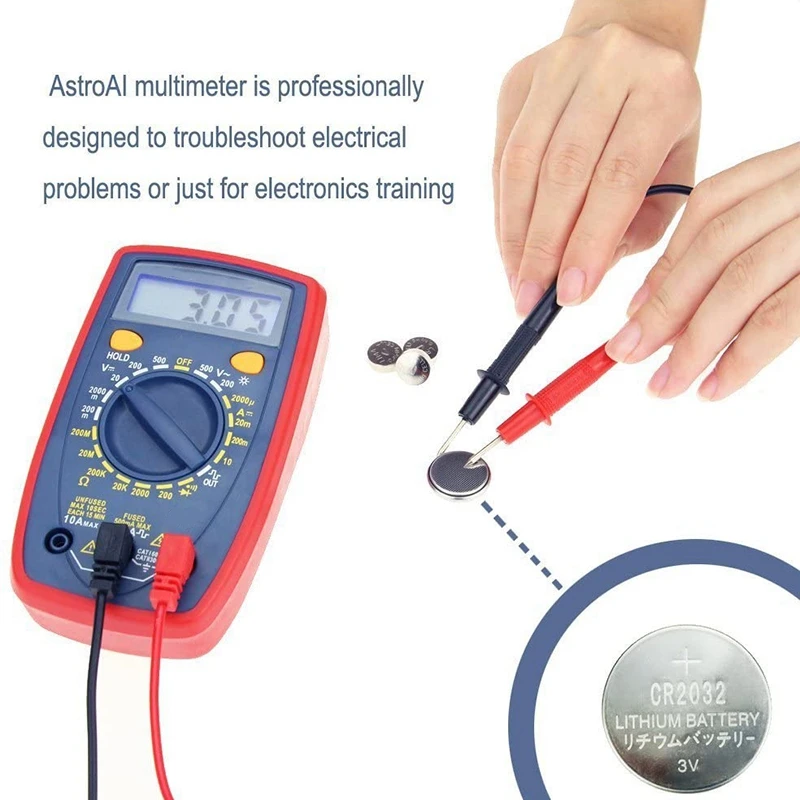 

Backlit LCD Measurement Tool Digital Multimeter Diode Voltage Tester Electric Meter Electronic Tester