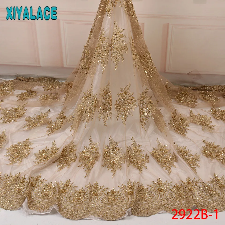 Горячая продажа бисерная кружевная ткань африканская свадебная 2019 с бисером для