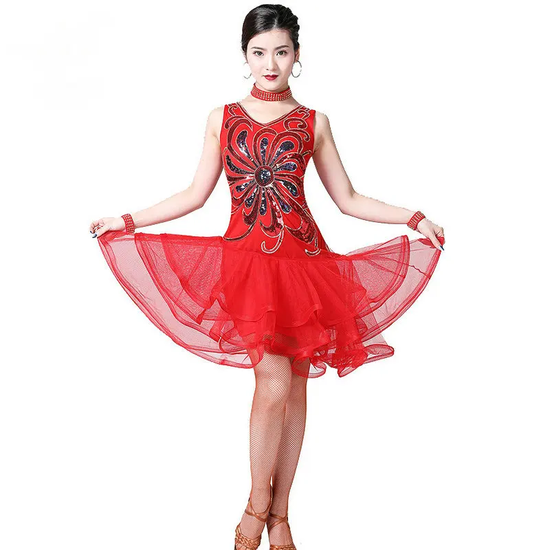 

Latin Dance Dress Performance Suit Match Suit Sequin Stage Women Dance Wear Salsa Samba Outfit