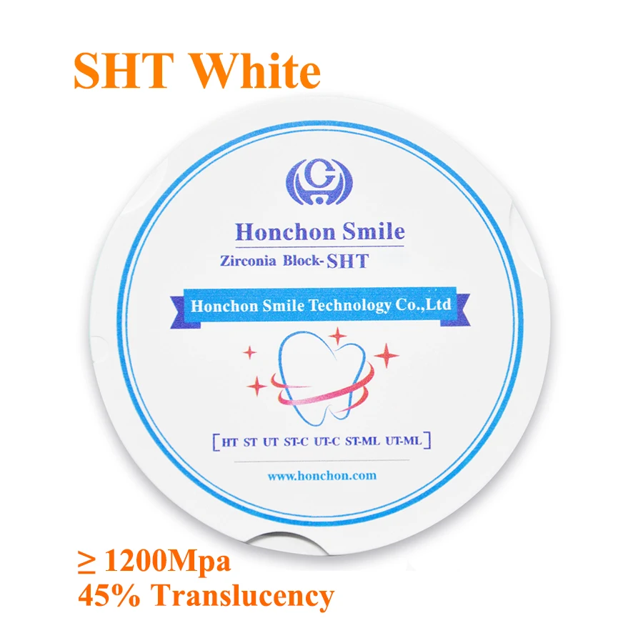 

1 piece 95x14mm Zirkonzahn White Super High Translucent SHT Zirconia Pucks