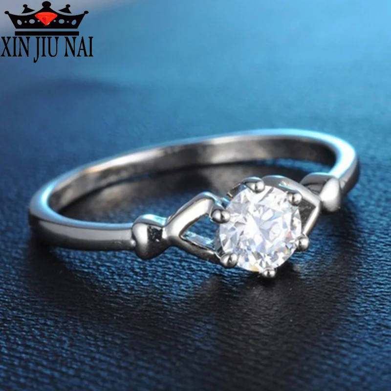 Romantic Wedding Engagement Party Jewelry Rings Simple Fashion Cubic Zirconia Simulation Women Rhodring mens | Украшения и