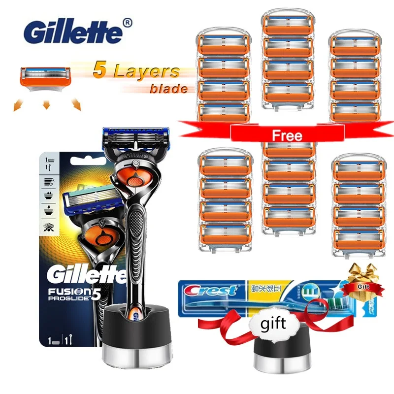 

Gillette Fusion 5 Proglide Men Razor With Flexball Handle Shaver Razor Blade Machine for Shaving Replaceable Blade with Base