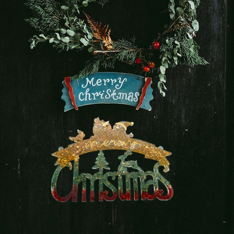 

Crystal Epoxy Resin Mold Holiday Christmas Theme Listed Pendant Silicone Mould