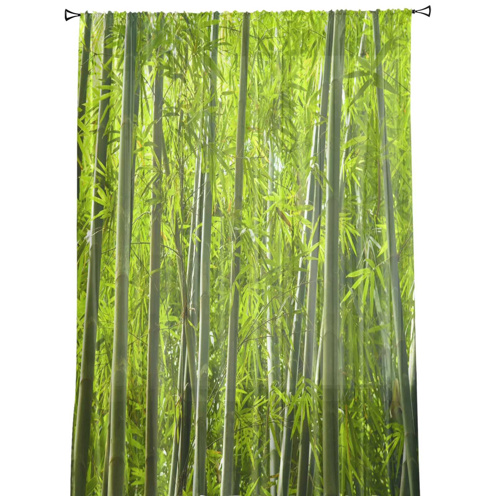 Тюлевые занавески в виде зеленого бамбукового леса для спальни современные из