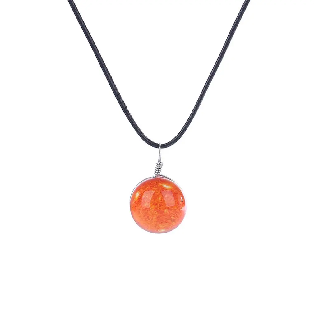 Двойное стекло в рамке шар светящаяся Пара Ожерелье Светящиеся темноте камень