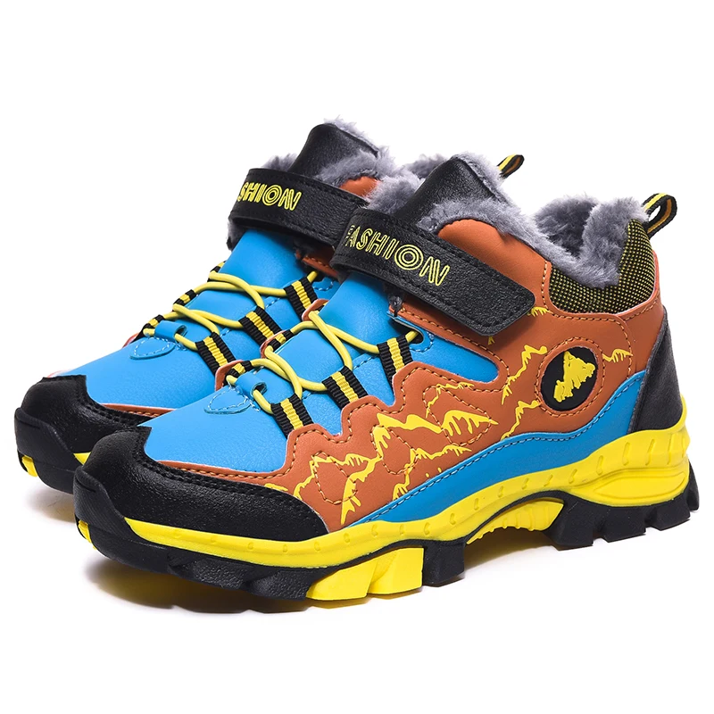 Зимняя обувь унисекс для мальчиков модные кроссовки и девочек теплые плюшевые