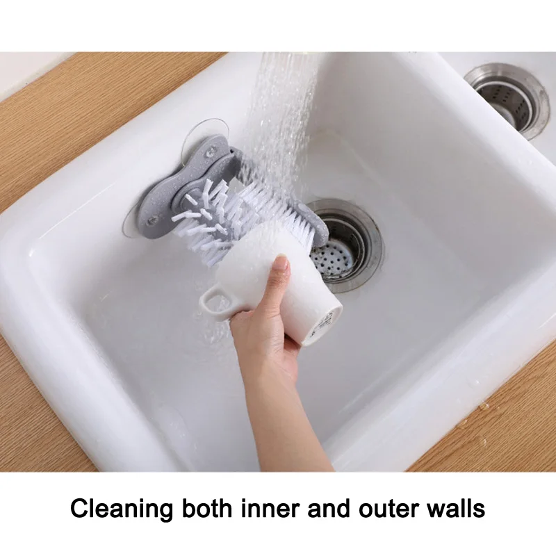 Новая стеклянная шайба раковина на присоске база Чистящая бутылка щетка