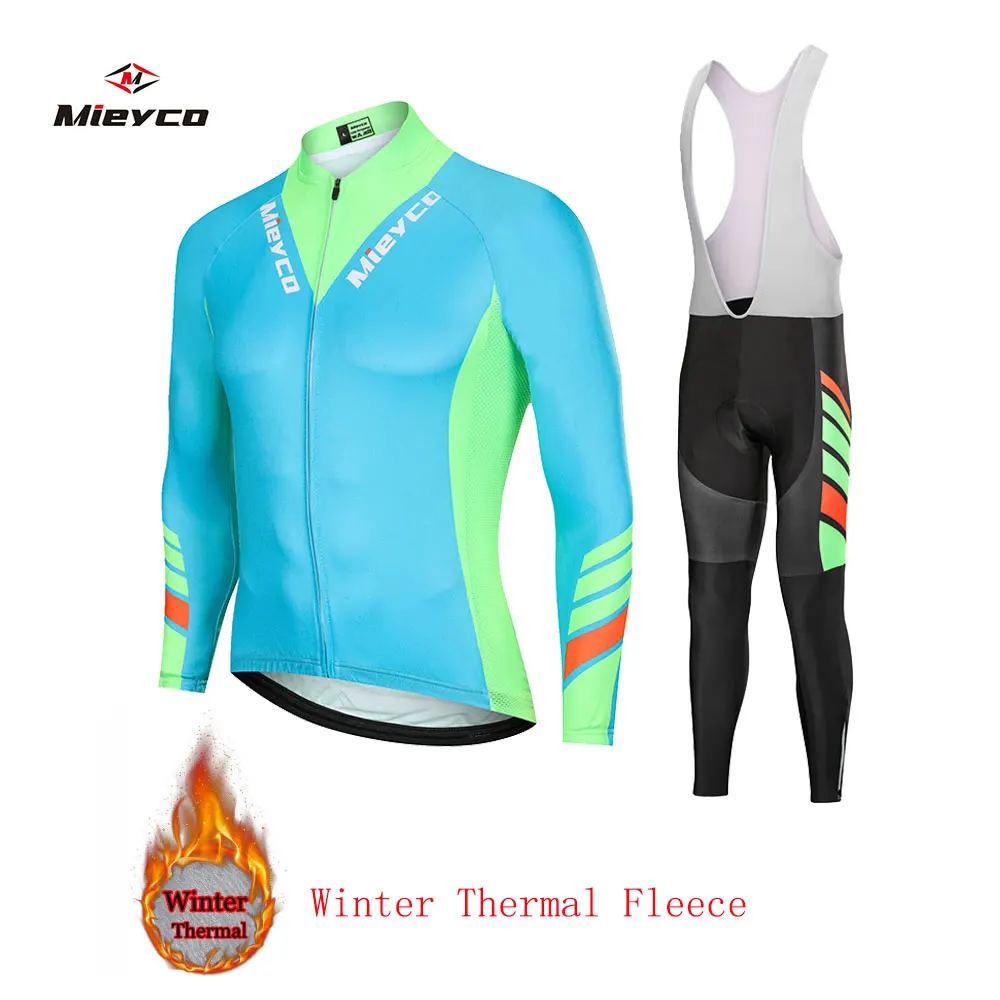 Men Women Winter thermal Fleece Cycling Jersey Long Sleeve Road Bike Bicycle Clothing Ropa Ciclismo Bib Shorts Pants Set
