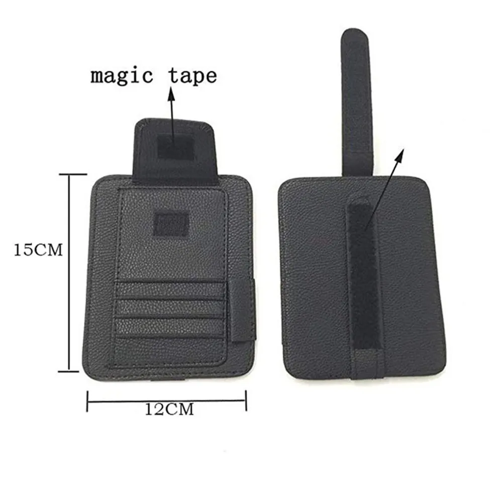 

Soft Material Bag Storage Sun Visor Universal 15 X 12CM Wear-resistant 1Pcs Black Car Hanging