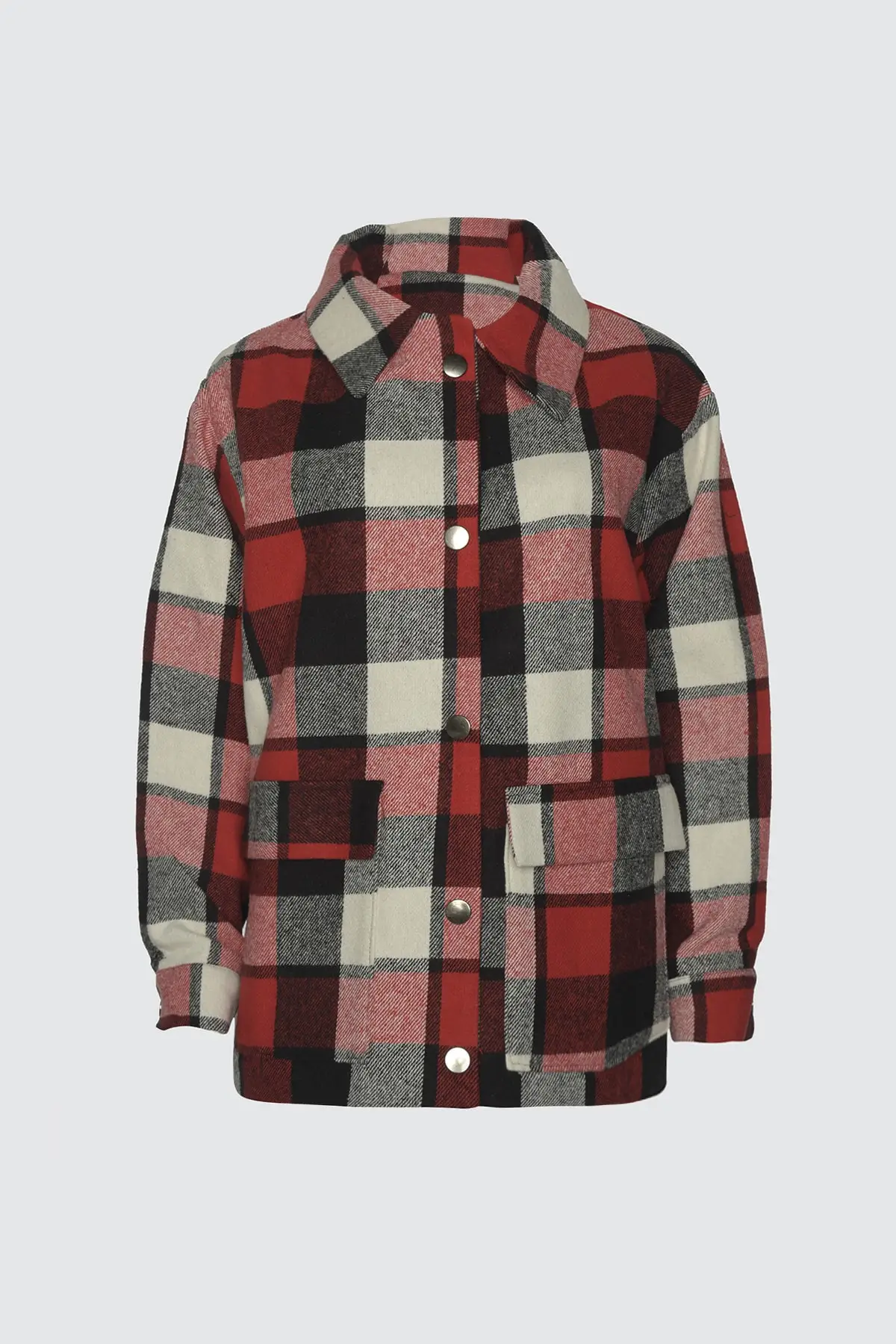 

MLLA Red Plaid Stamp Jacket Coat TWOAW21KB0092