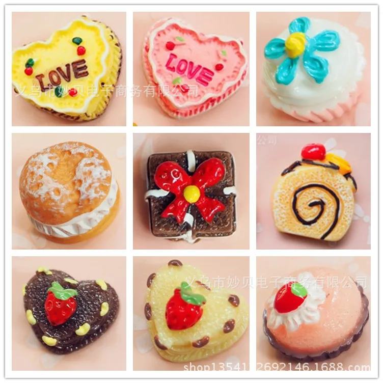 10pcs Mini Food Cakes Bread Biscuit Dollhouse Miniature Kitchen Decoration for Children Kid Randomly Sent Mixed Set - купить по