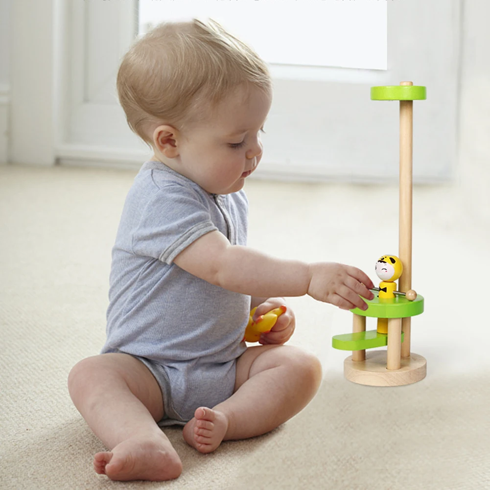 

Kids Wood Clown Jumping Educational Toys for Children Montessori High Jump Doll Interactive Game Toys Home Leisure IQ Training