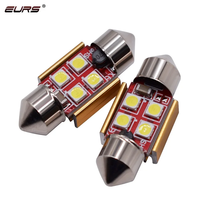 EURS 2 шт. гирлянда 31 мм 36 39 41 светодиодный супер яркий 3030 SMD Canbus без ошибок авто
