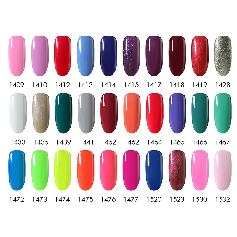

NAILCO 10pcs Gel Nail Polish LED UV Gel For Nail Soak Off Nails Gel Lacquer Glitter Long Lasting Hybrid Nail Gel Primer Nail Art